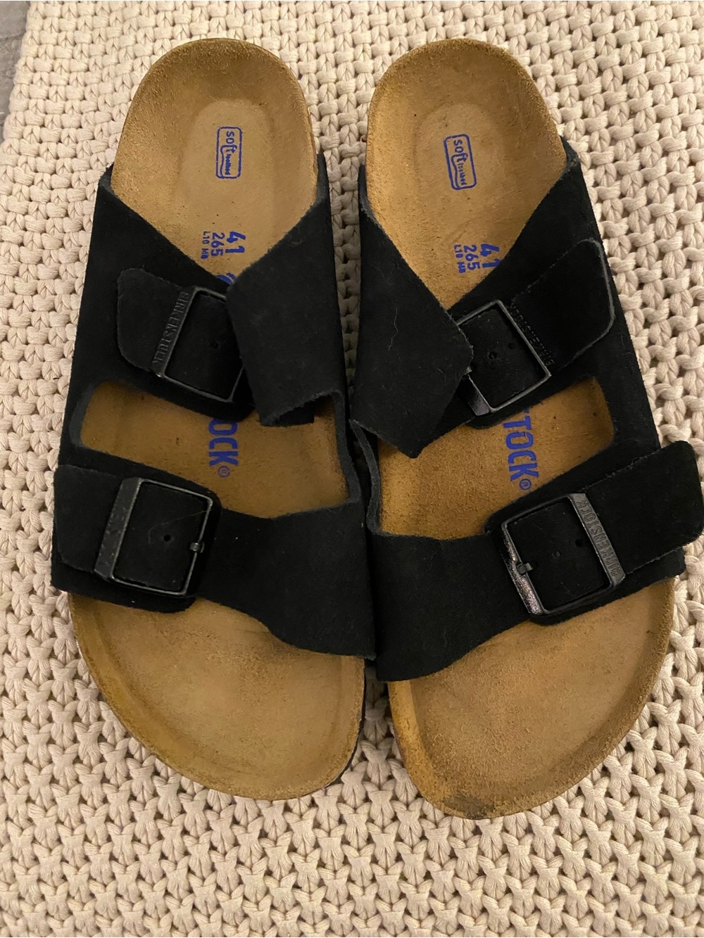 Birkenstock Black Suede Double-Strap Sandals